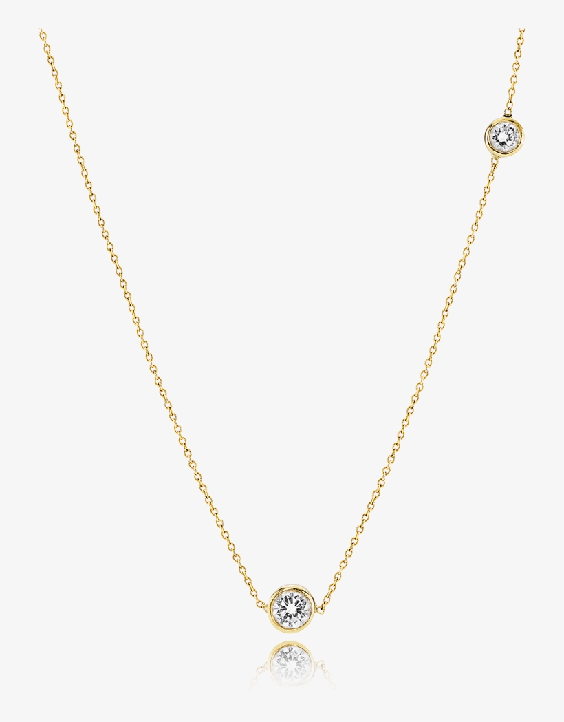 Image Of Double Diamond Necklace, 18ct Yellow Gold - Necklace, transparent png download