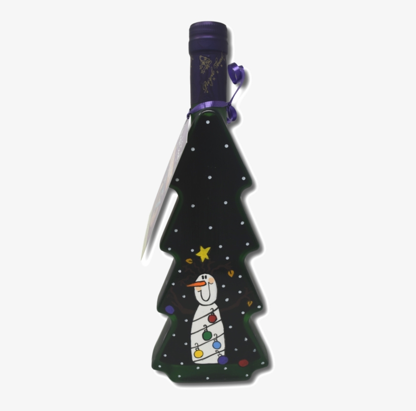 Hand Painted Christmas Tree Snowman With Lights - Christmas Tree, transparent png download