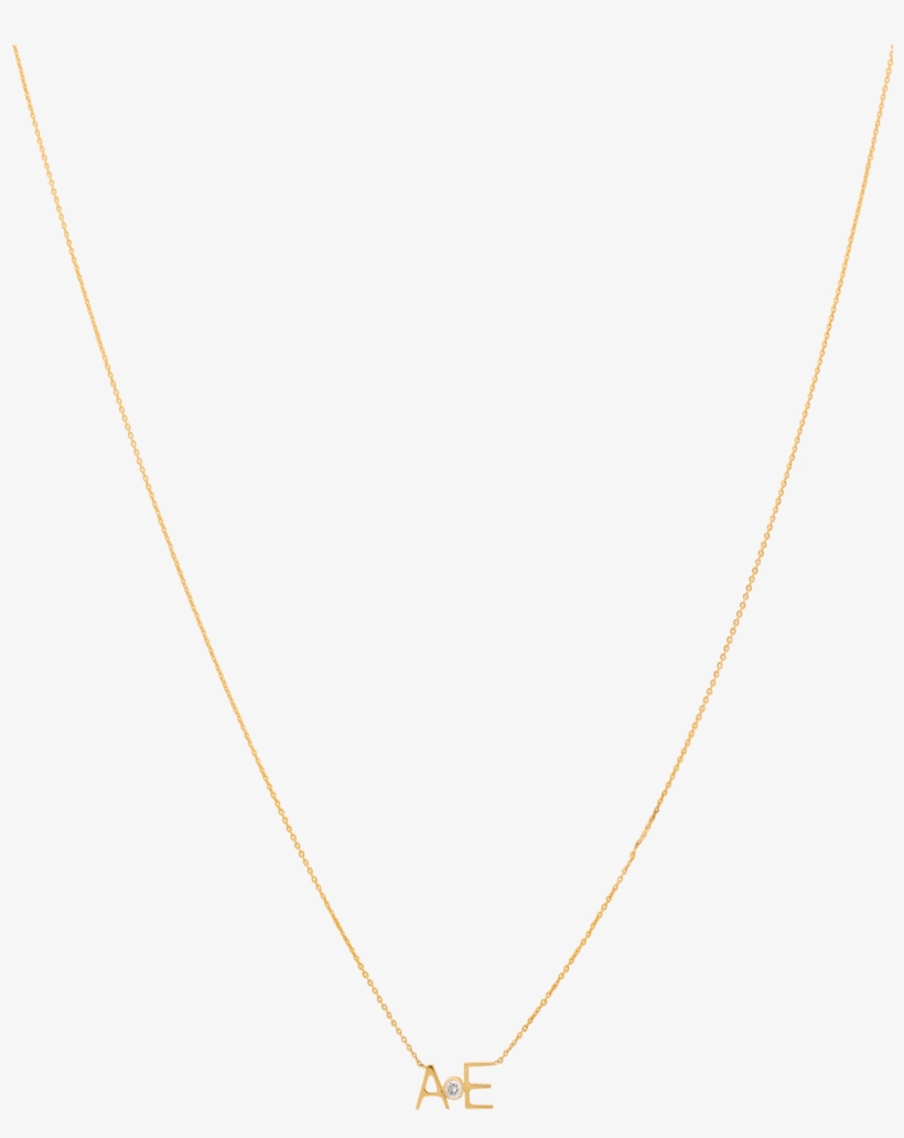 Letters & Diamond Necklace 14crt Gold - Necklace, transparent png download