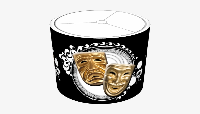 Gold Drama Masks Lampshade - Coffee Cup, transparent png download