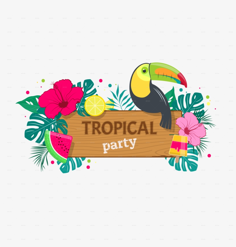 Tropical Party Banner - Tropical Party, transparent png download