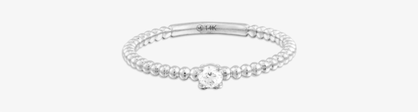 Diamond Beaded Ring White Gold - Bangle, transparent png download