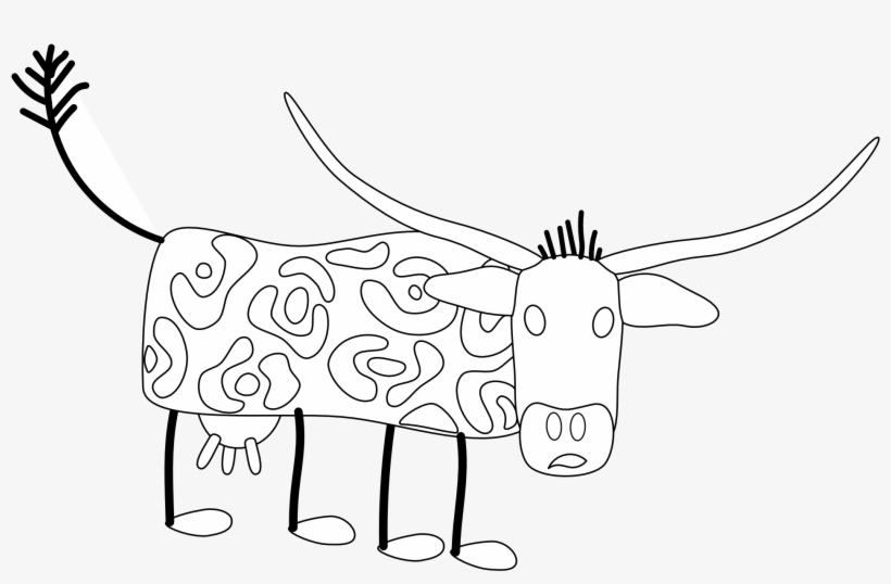 Cows Black White Line Animal Animal 1979px 242 - Illustration, transparent png download