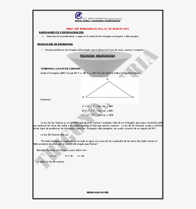 Pdf - Trigonometria Maria De Nazaret, transparent png download