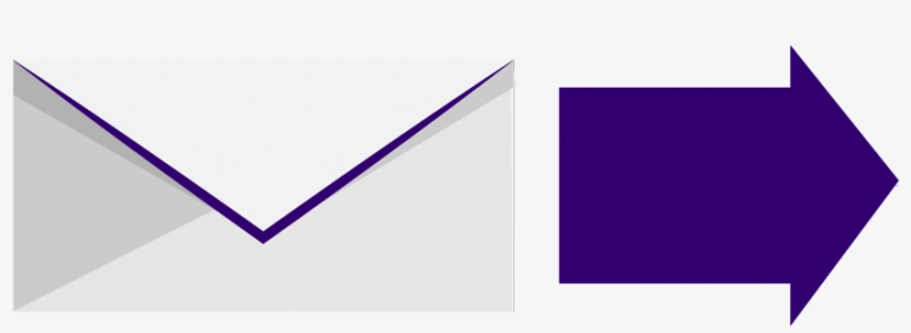 A Envelope With A Purple Arrow Pointing To The Right - Lavender, transparent png download