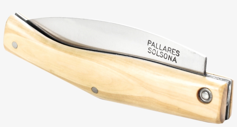 Pallares Busa Wood Folding Pocket Knife 8cm - Blade, transparent png download