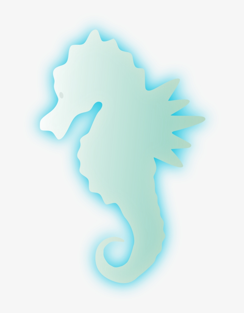 Glowing Seahorse Vector - Seahorse, transparent png download