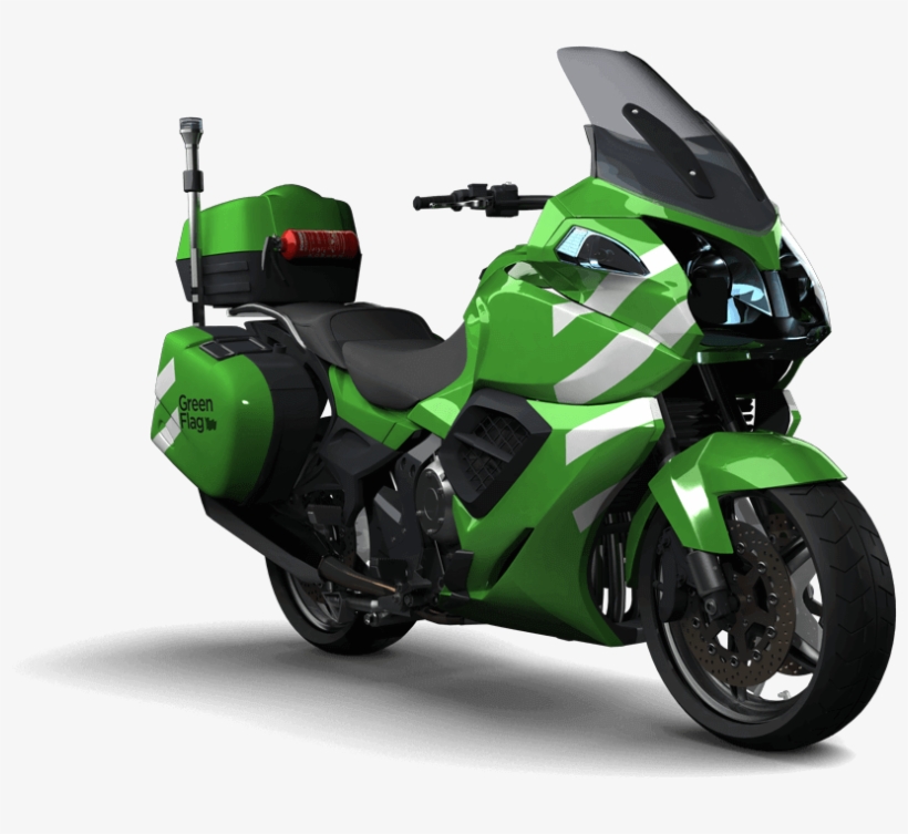 Green Flag Motorcycle Breakdown Cover - Motorcycle, transparent png download