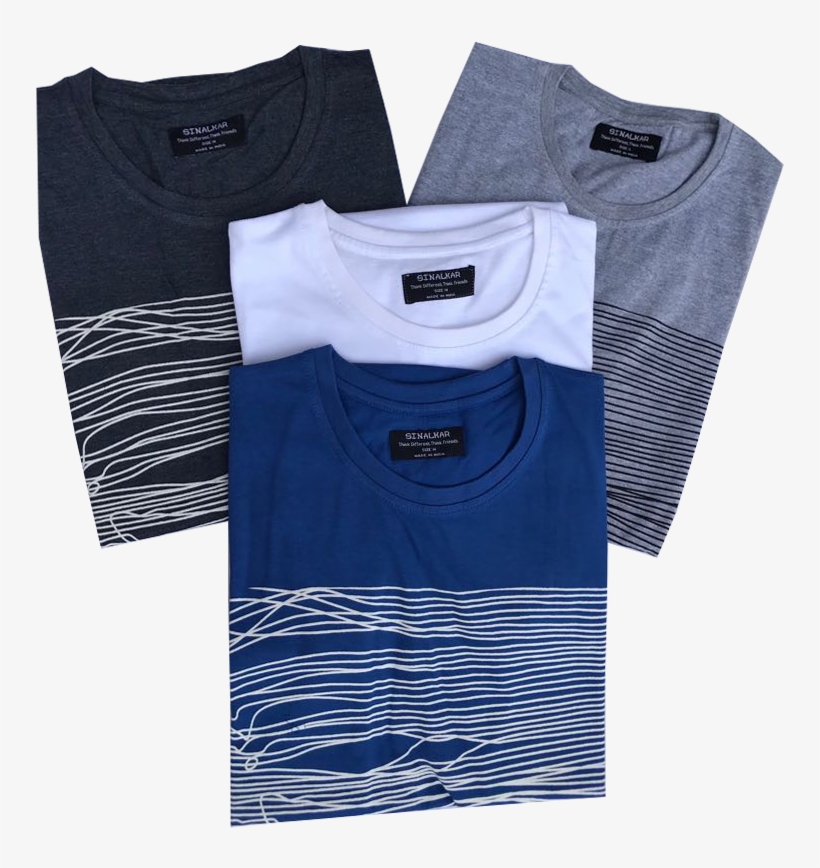 Sinalkar Zig Zag Lines Fancy Men's T-shirt In Grey - Pocket, transparent png download