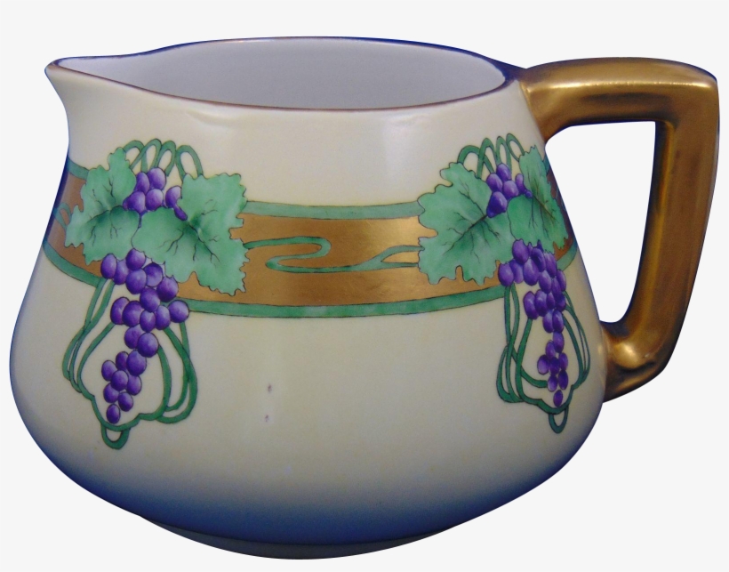 Limoges Arts & Crafts Grape Motif Cider/lemonade Pitcher - Ceramic, transparent png download