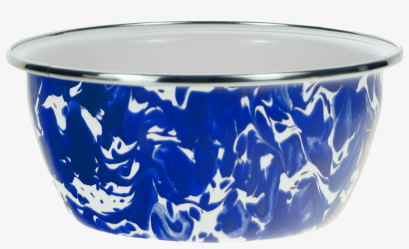 Cb61 Cobalt Blue Swirl Salad Bowl - Blue And White Porcelain, transparent png download
