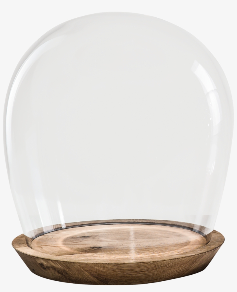 Glass Dome Hand Blown On Wood Base 43 Cm - Serving Tray, transparent png download