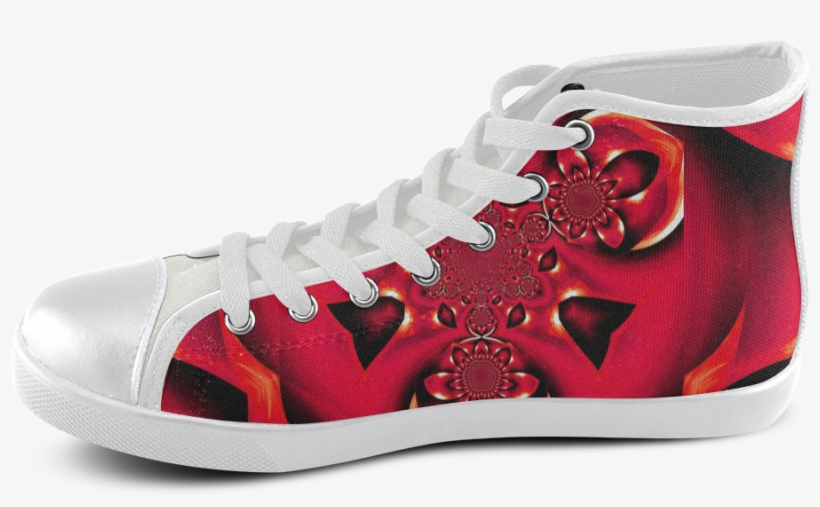 Red Fire Flower Mandal 1 Women's High Top Canvas Shoes - Custom Odd Future Shoes, transparent png download