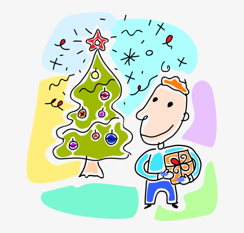 Vector Illustration Of Child Receives Present Gift, transparent png download