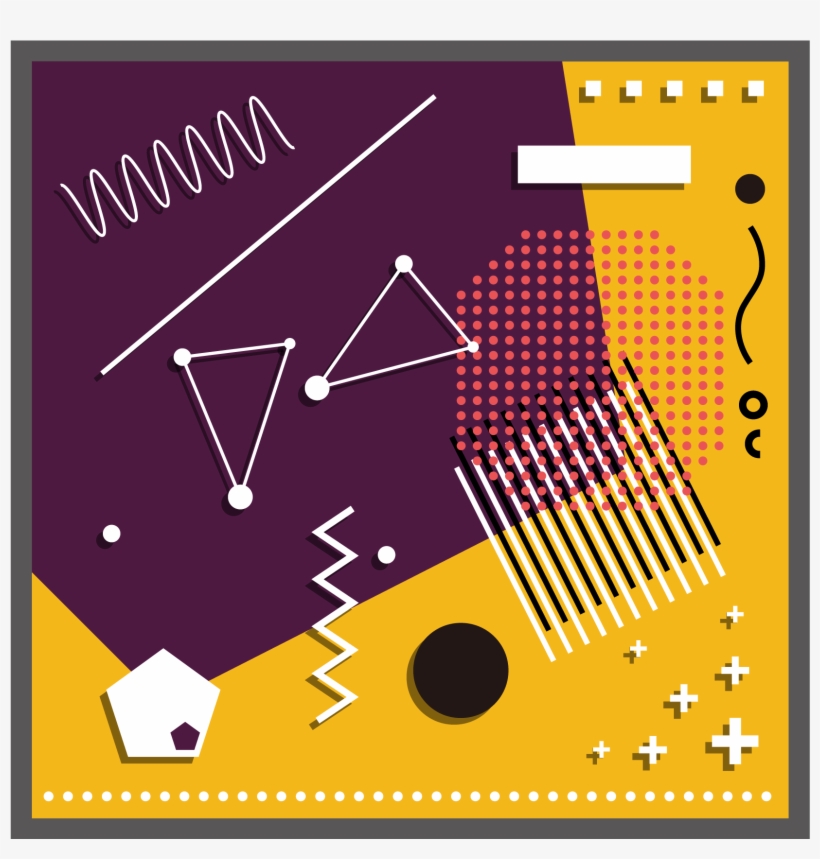 Memphis Art Geometric Style Retro Vector Png And Image - Graphic Design, transparent png download