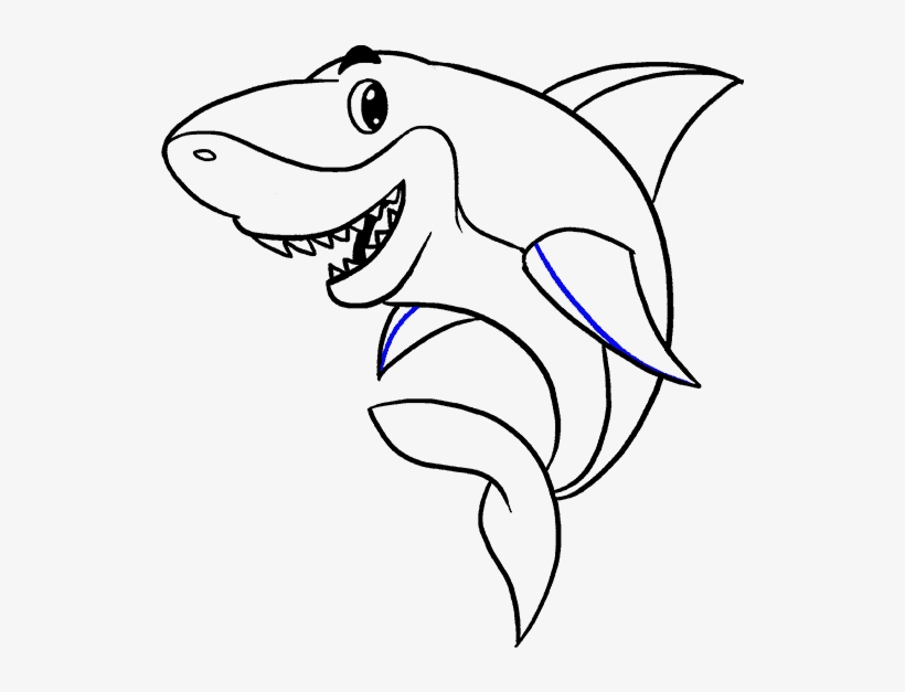 678 X 600 13 - Easy Cartoon Shark, transparent png download