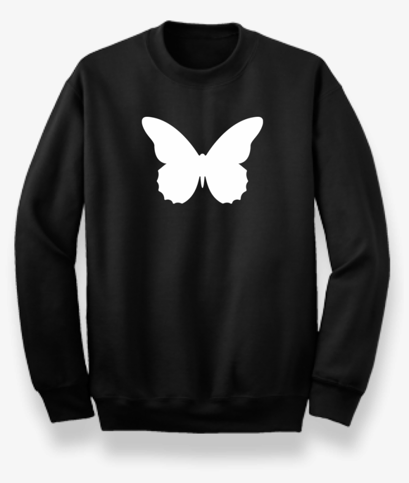 Black Jumper With White Butterfly Print - Yours Truly Phoraone Jackets, transparent png download