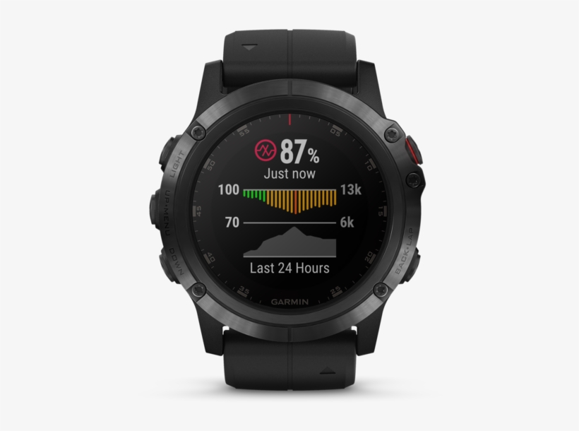Garmin Fenix 5x Plus Sapphire, Black With Black Band - Fenix 5x Plus Sapphire, transparent png download