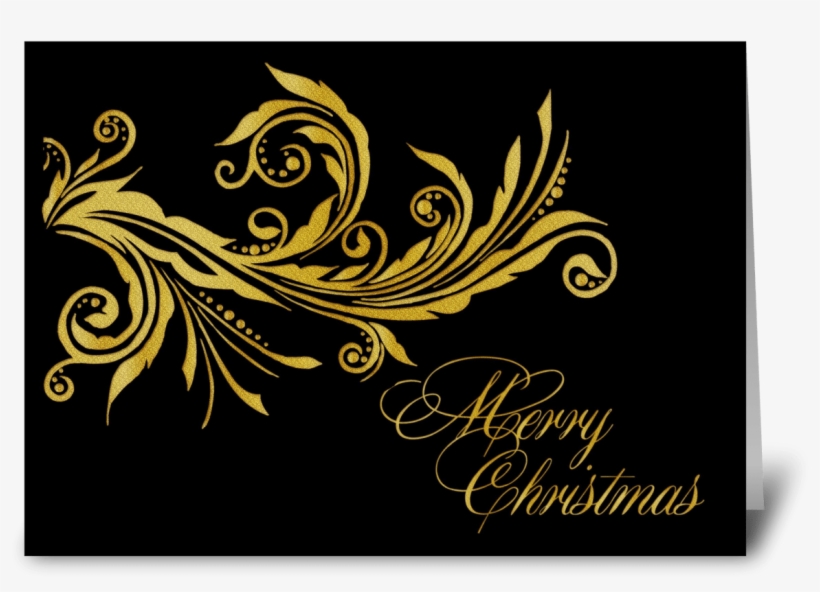 Elegant Gold Flourish, Merry Christmas - Merry Christmas Elegant Png, transparent png download