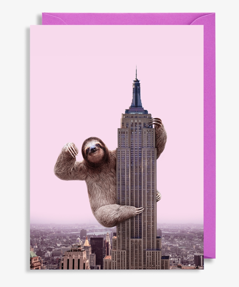 King Sloth Card By Paul Fuentes Lagom Design - New York City, transparent png download
