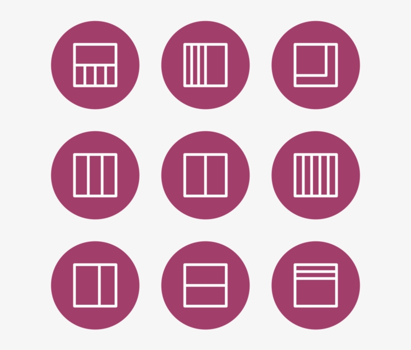 Layouts Outline Icon In Style Flat Circle White On - Circle, transparent png download