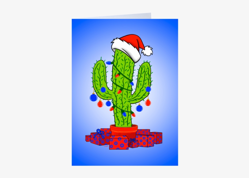 Cactus Christmas Greeting Card - Cactus, transparent png download
