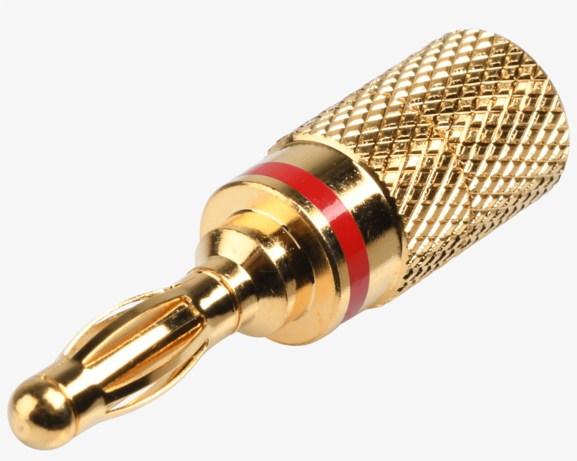 Lamella Banana Plug,gold Plated,6mm,red Bkl - Drill, transparent png download