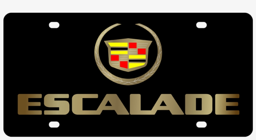 Cadillac Escalade W/ Gold Letters Black Acrylic Plate - Emblem, transparent png download