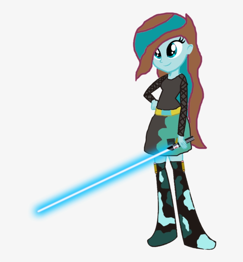 Gamer Sketch Eg With Her Lightsaber By Motownwarrior01 - Mlp Equestria Girls Starwars, transparent png download