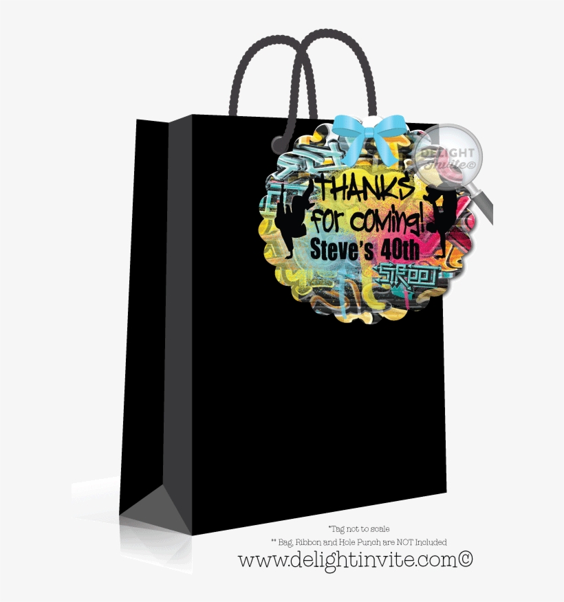 80's 90's Hip Hop Graffiti Birthday Favor Tag [di-464ft] - Hip Hop Birthday Giveaway, transparent png download