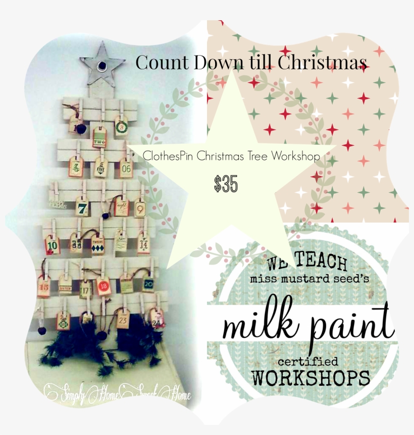 Rustic Clothes Pin Christmas Tree Workshop - Christmas Tree, transparent png download