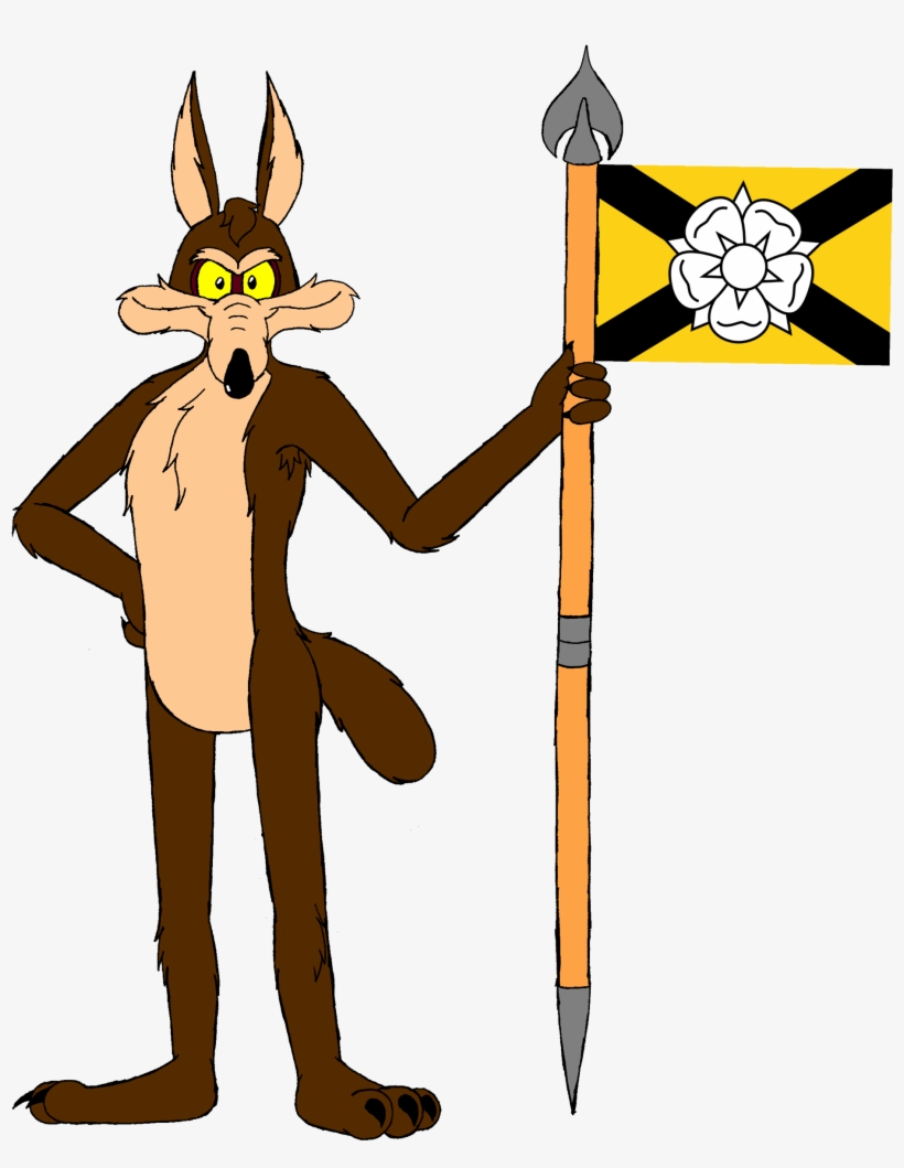 Coyote With Flag - Cartoon, transparent png download