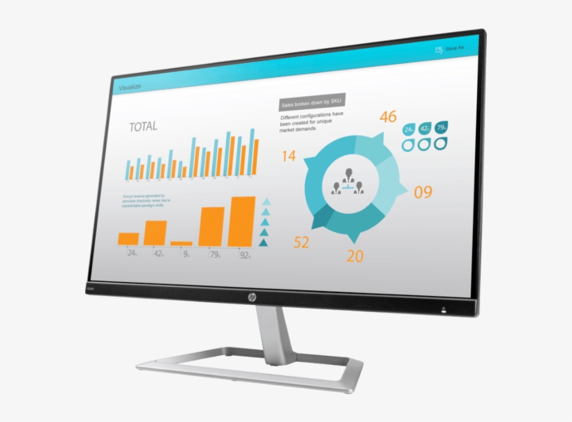 Left Facing - Hp N240 23.8 Inch Monitor, transparent png download