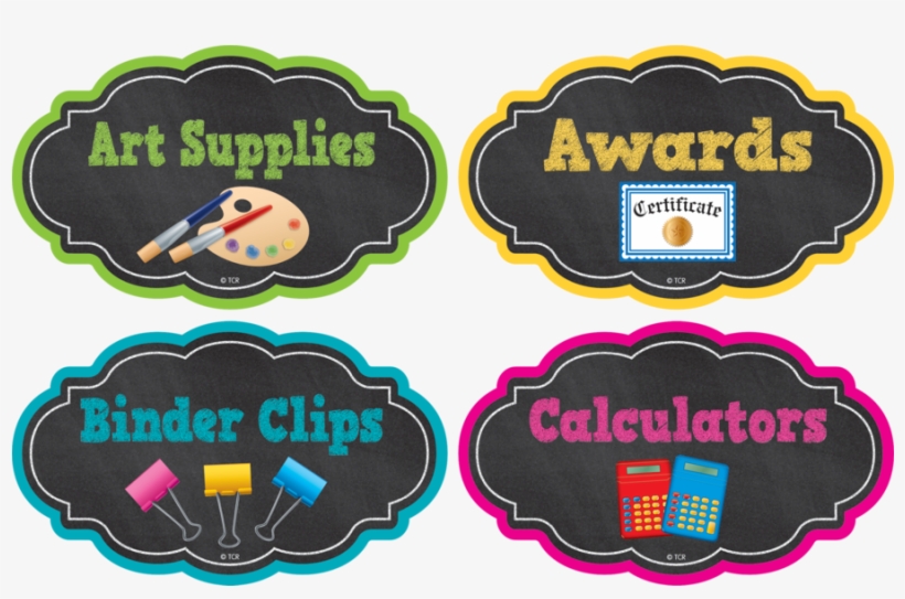 Tcr3515 Chalkboard Brights Supply Labels Image - Label, transparent png download