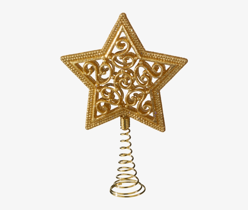 Tree Topper Star With Glitter, Gold - Sparkle Black Stars, transparent png download