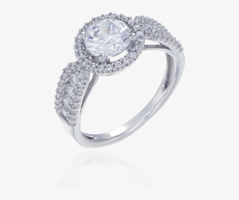 Graceful Royal Design Halo Ring - Ring, transparent png download