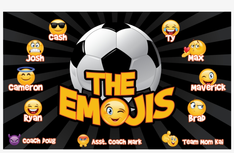 3'x5′ Vinyl Banner The Emojis - Futebol De Salão, transparent png download