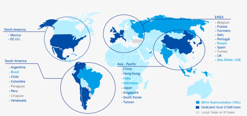 Map Of Bbva In The World - Bulimia In The World, transparent png download
