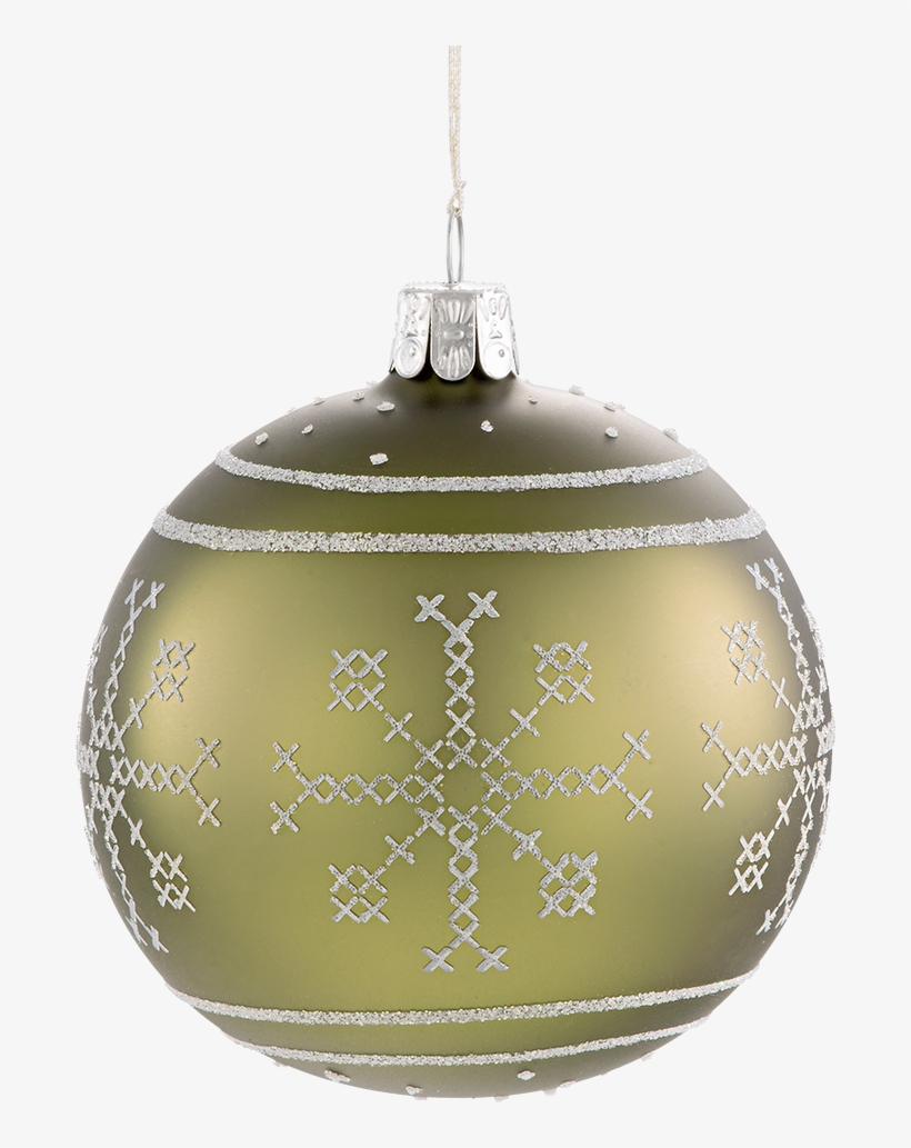 Christmas Bauble Green With White Pattern, - Christmas Ornament, transparent png download