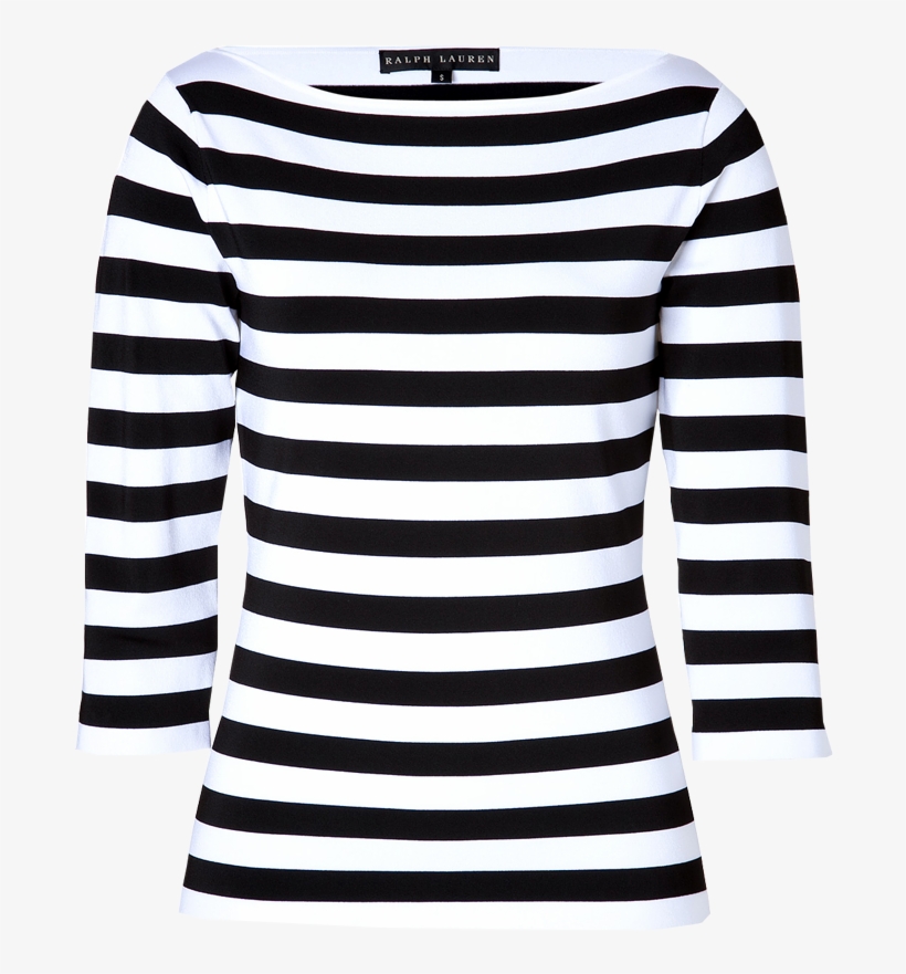 Ralph Lauren Black Label Black White Striped Boatneck - Addams Family Inspired Clothes, transparent png download