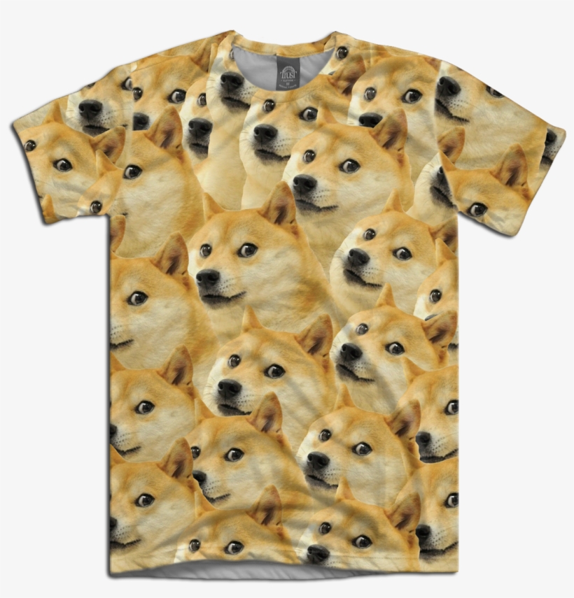 Camiseta Meme Doge Shibe Dog Psicodelico Trippy Acid - Funny Doge Face, transparent png download