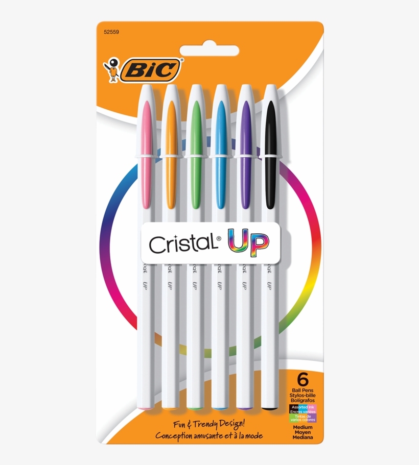 Bic Cristal Up Ball Point Pens Medium Point Assorted - Bic Cristal Up Pen, transparent png download