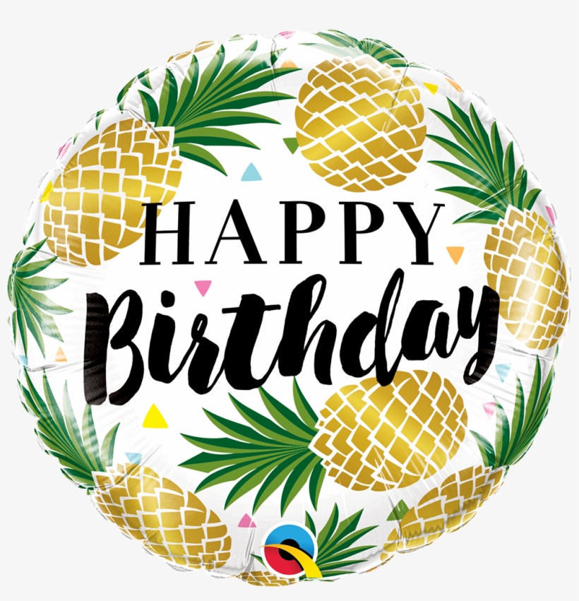 Birthday Golden Pineapple V=1508998953 - Hawaiian Theme Happy Birthday, transparent png download