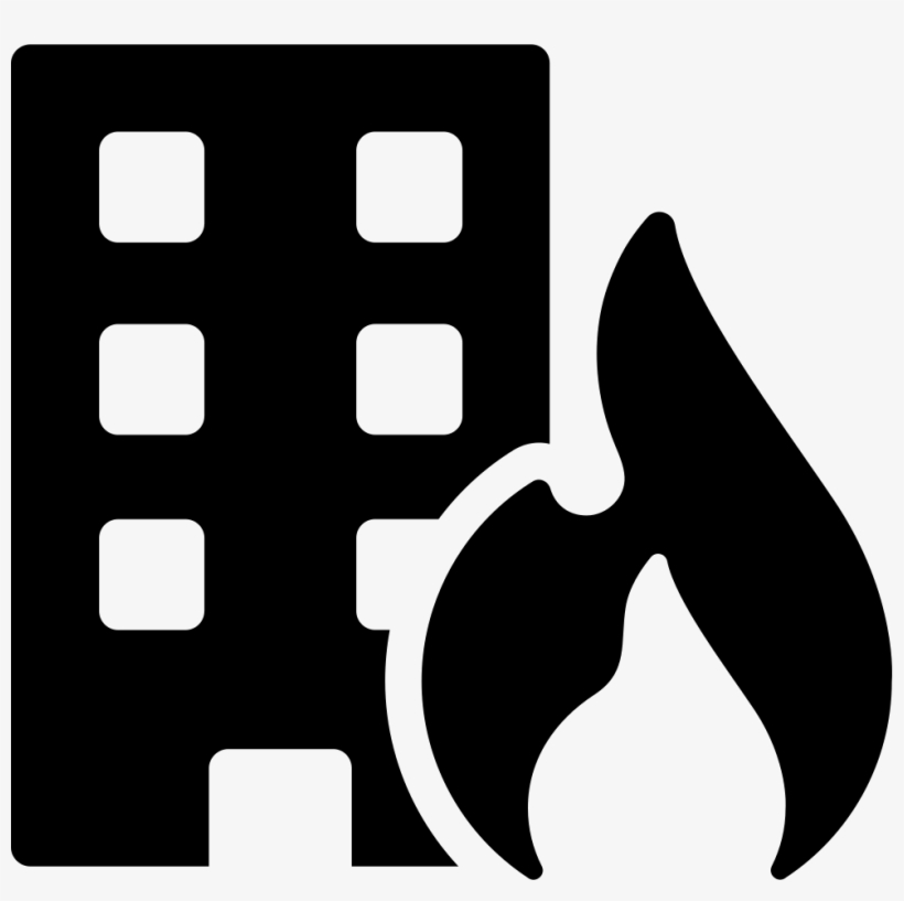 981 X 930 0 - Building On Fire Silhouette, transparent png download