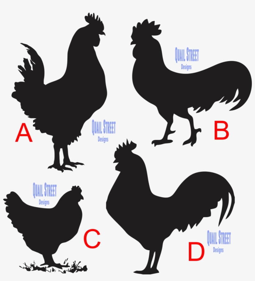 Chicken Rooster Vinyl Decal - Rooster Silhouette Clip Art Png, transparent png download