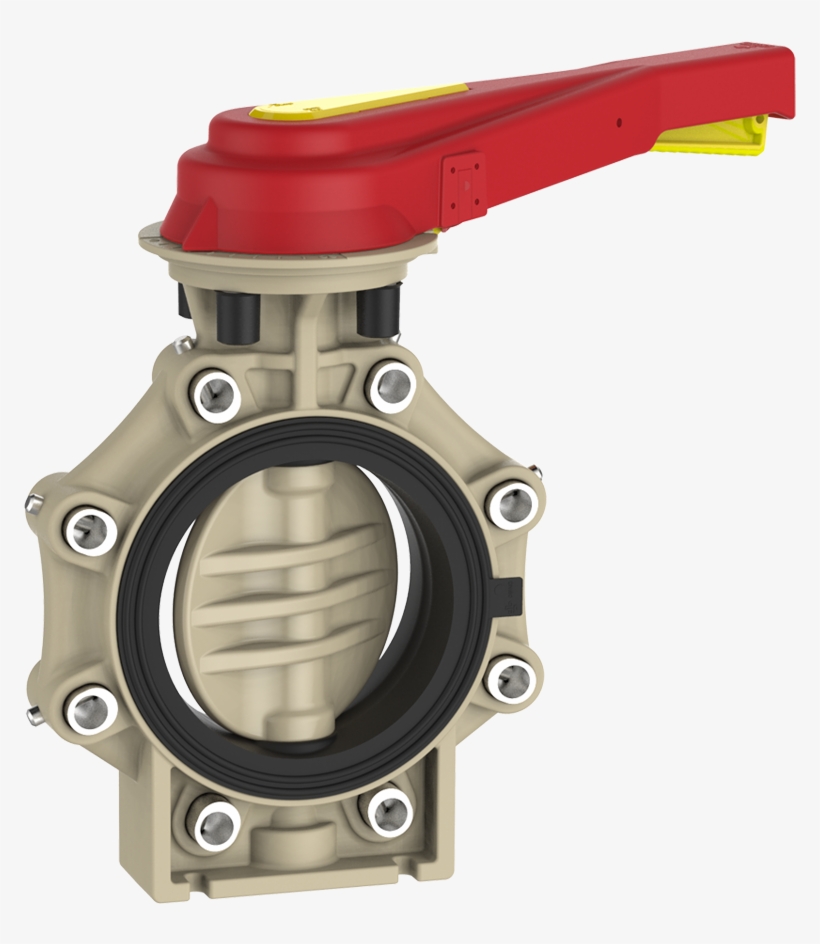 Praher K4 Butterfly Valve Lugtype Pp Hand Lever, Beige, - Butterfly Valve, transparent png download