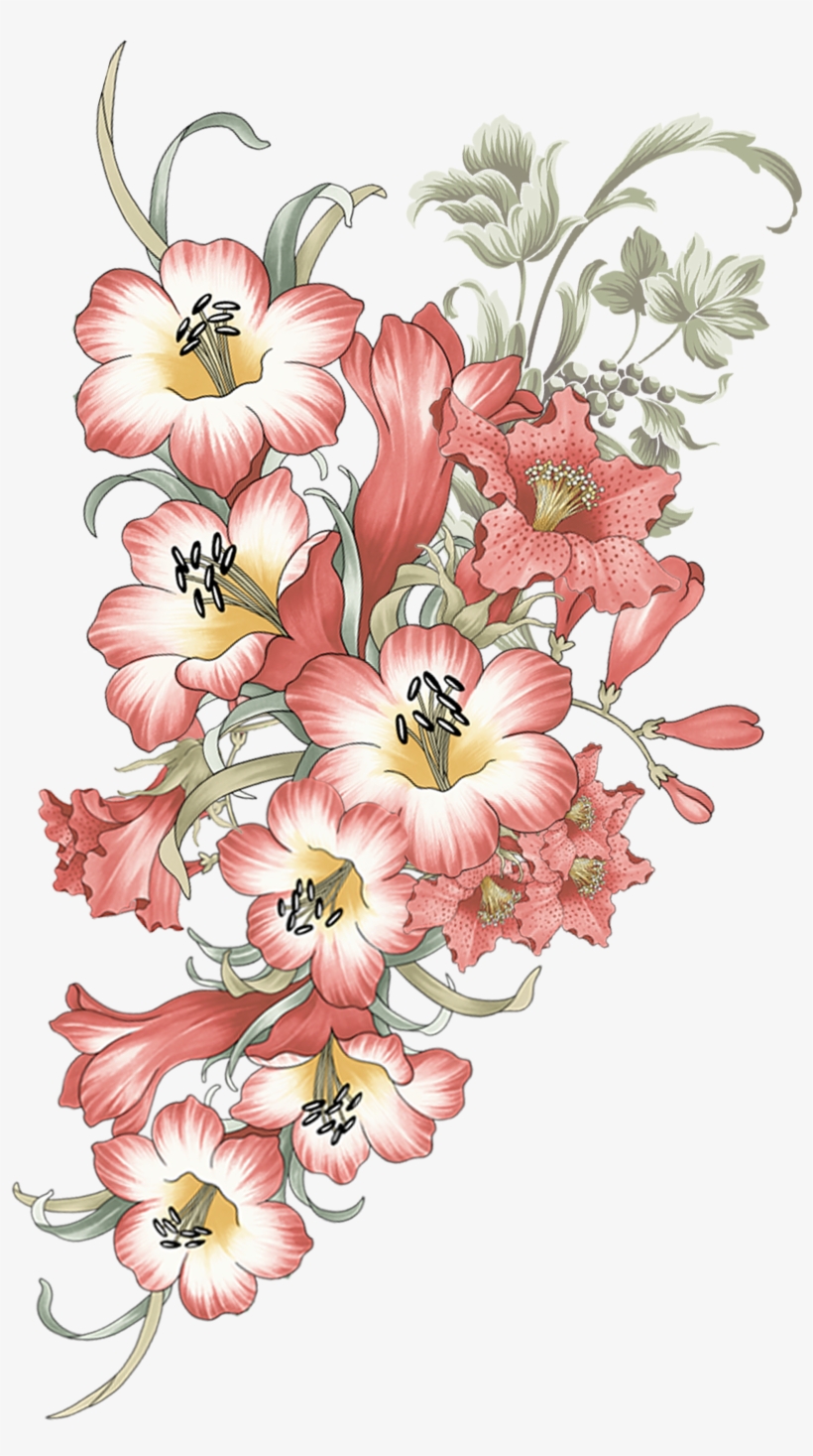 Antique Vector Flower - Flower, transparent png download