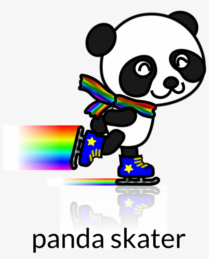 Panda Skater Recolored - Skating Panda, transparent png download