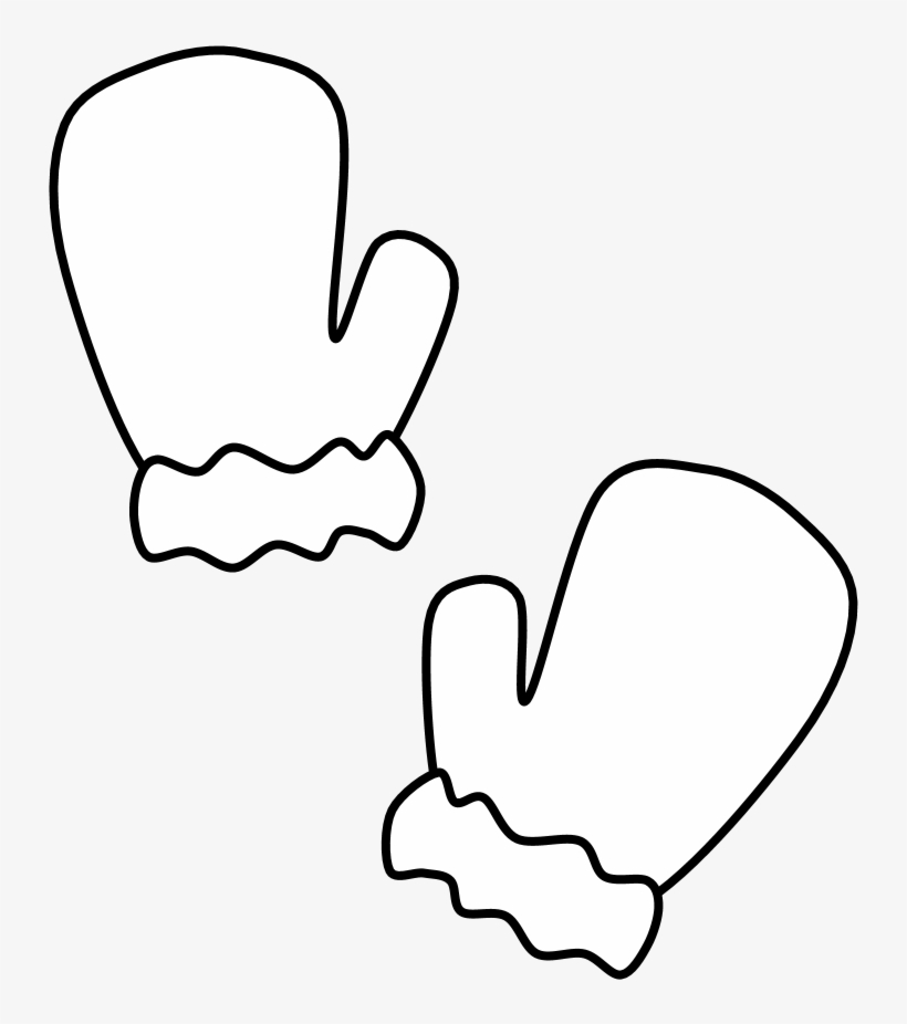 Mittens, Fur Cuff, Black And White, Png - Illustration, transparent png download