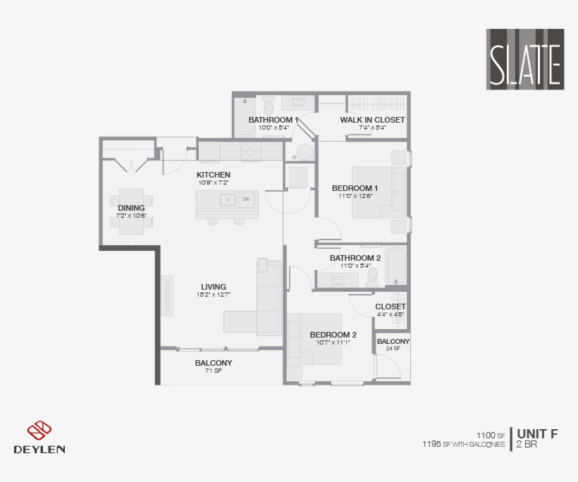 Unit F - Floor Plan, transparent png download